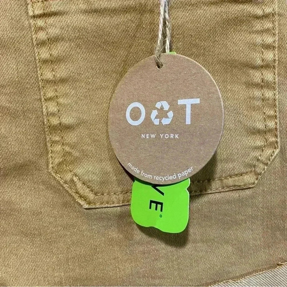 OAT New‎ York Mid Rise Button Fly Cuffed Denim Short Brown Boho Festival Stretch - Picture 4 of 9